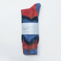 Anonymous-Ism Tie Dye Crew Socks Navy L Socks  - ZIGZAG Footwear