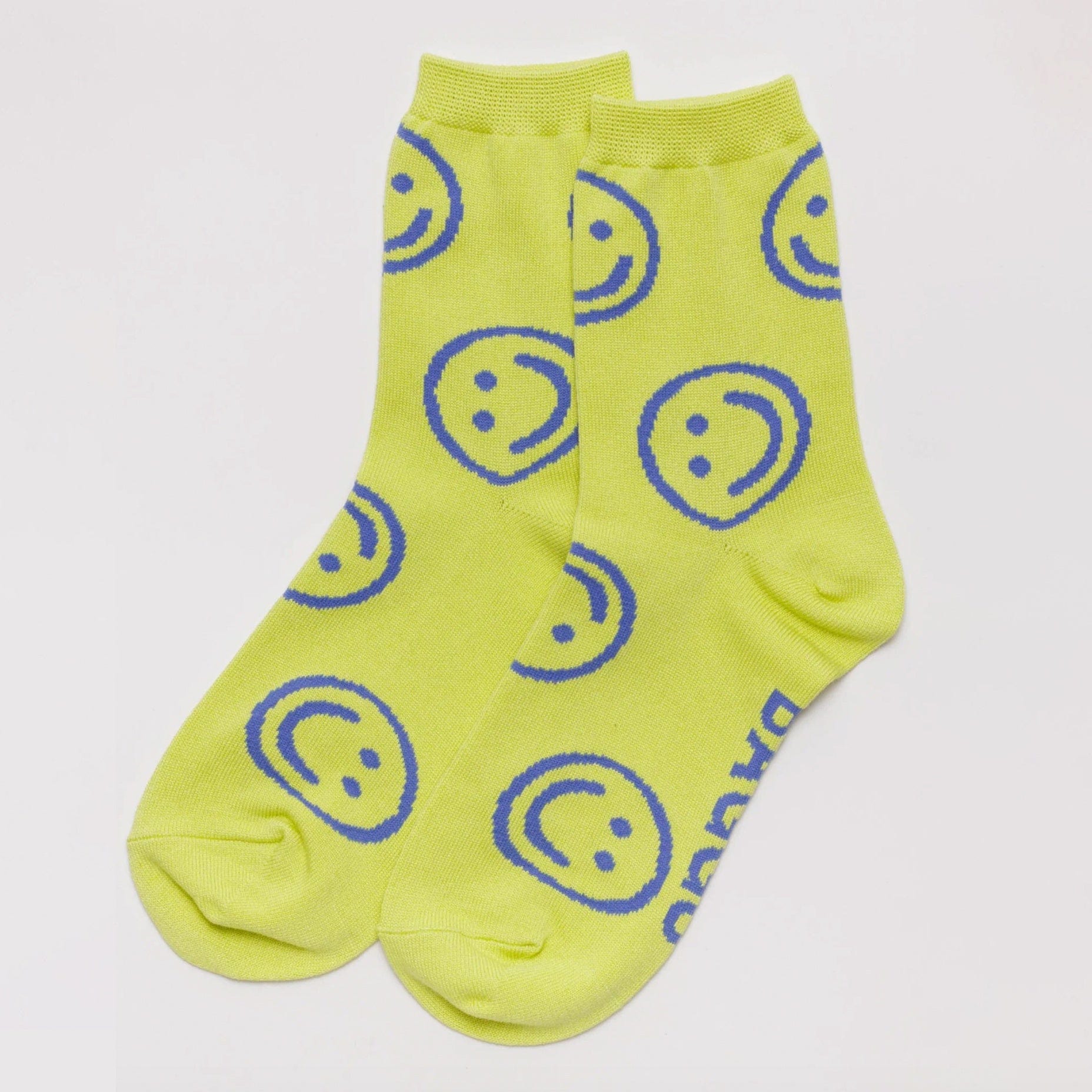 Baggu Crew Socks Extra Citron Happy Socks  - ZIGZAG Footwear