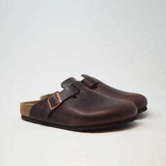 Birkenstock Boston Regular Footbed Oiled Leather Clogs - Habana SHOES - ZIGZAG Footwear