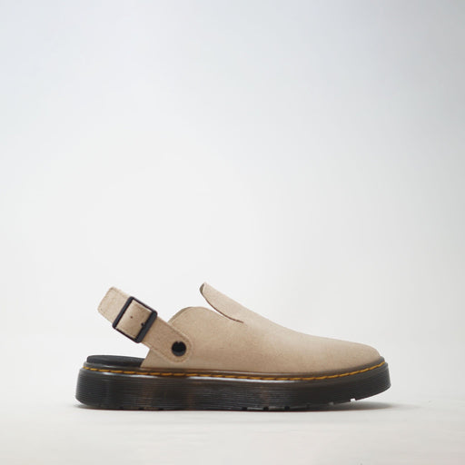 Dr Martens Carlson Suede Lined Mules Warm Sand SANDALS - ZIGZAG Footwear