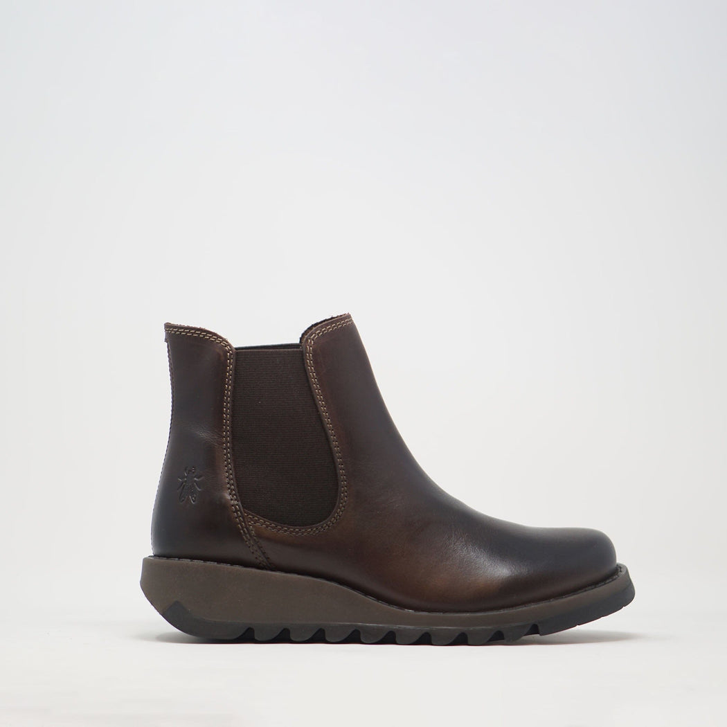 Fly London SALV Leather Chelsea Boots Dark Brown BOOTS - ZIGZAG Footwear