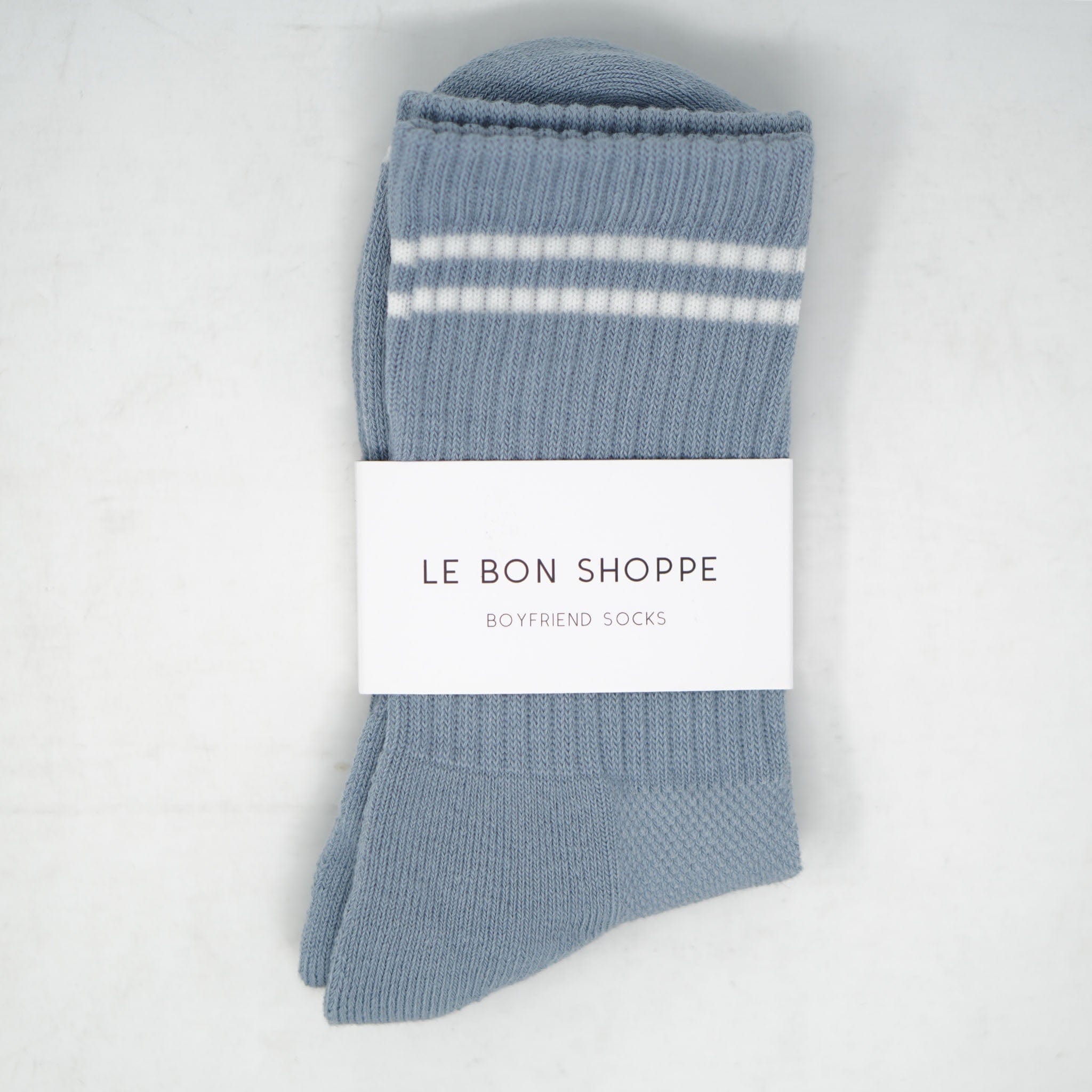 Le Bon Shoppe Boyfriend Socks Blue / Grey Socks  - ZIGZAG Footwear