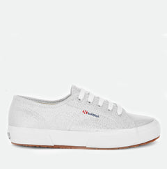 Superga 2750 LameW Grey Silver TRAINERS - ZIGZAG Footwear