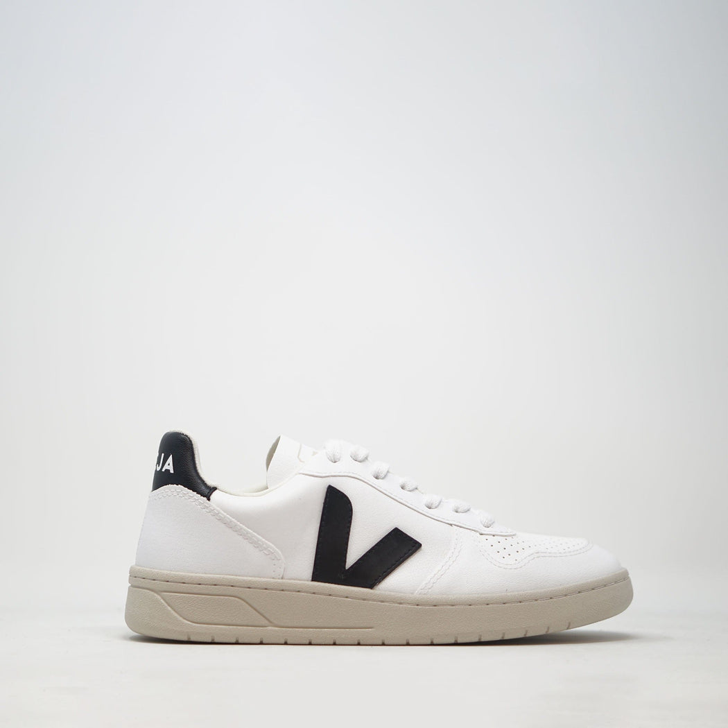 Veja V-10 CWL Vegan Trainers White / Black TRAINERS - ZIGZAG Footwear