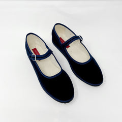 Vibi Venezia Velvet Mary Jane Blu SHOES - ZIGZAG Footwear