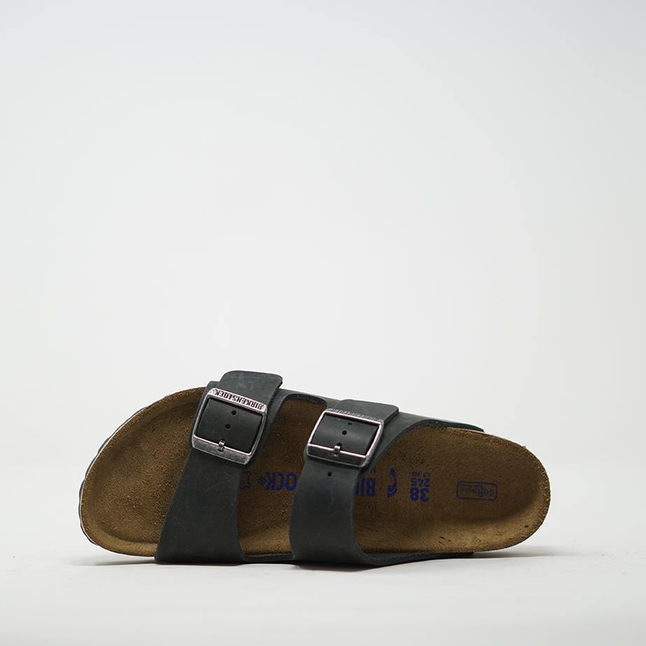 Birkenstock Arizona Women Oiled Leather - Black SANDALS - ZIGZAG Footwear