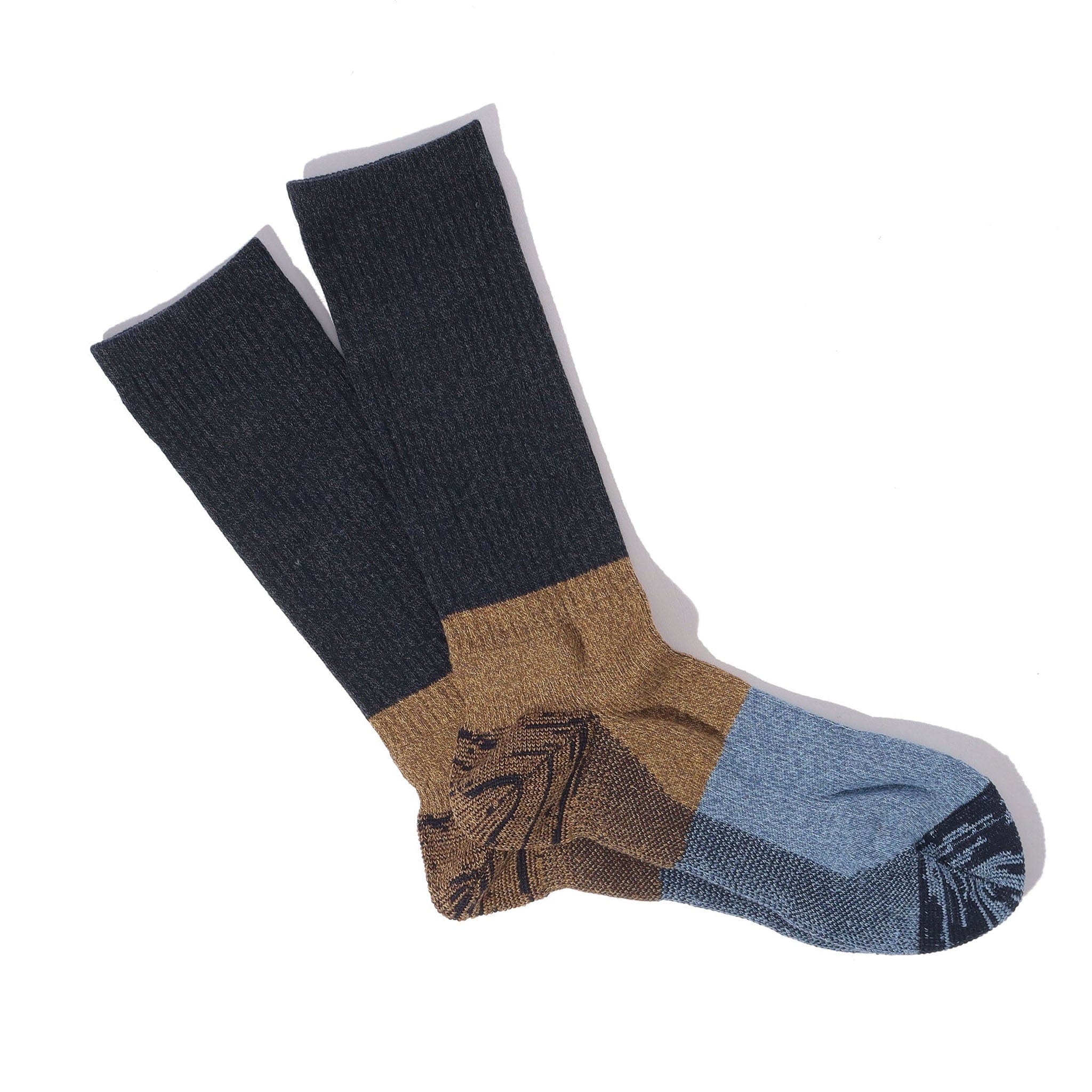 Anonymous Ism Moc Pile Crew Socks Navy Melange Socks  - ZIGZAG Footwear