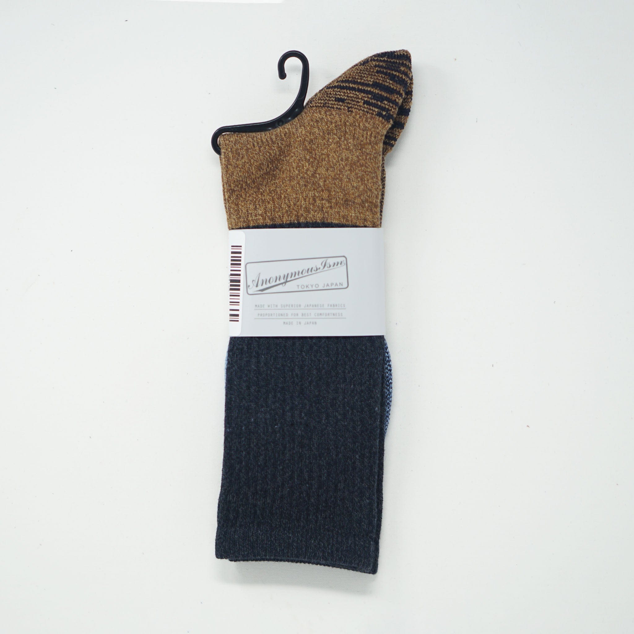 Anonymous Ism Moc Pile Crew Socks Navy Melange Socks  - ZIGZAG Footwear