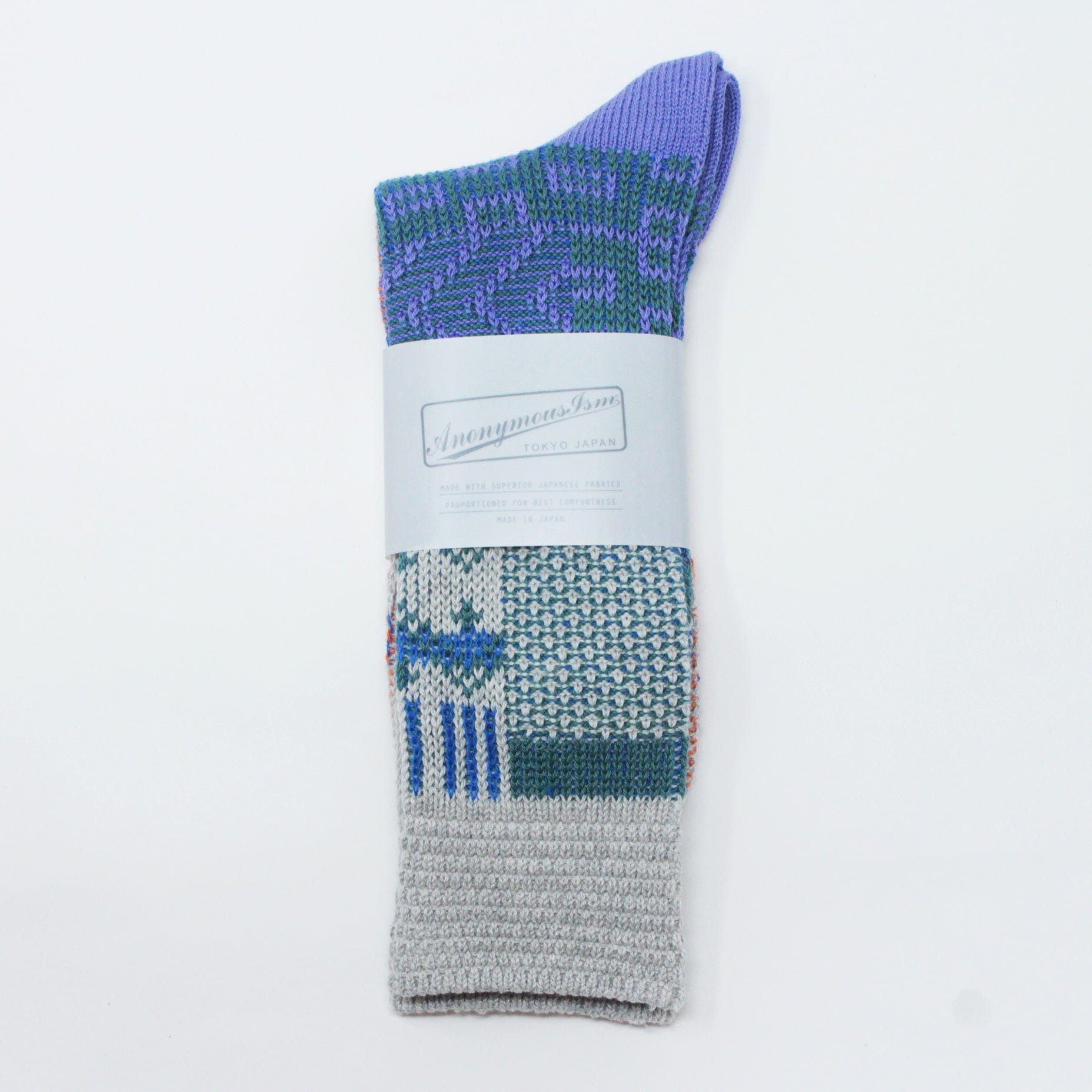 Anonymous Ism Multi Links JQ Crew Socks L.Grey L Socks  - ZIGZAG Footwear