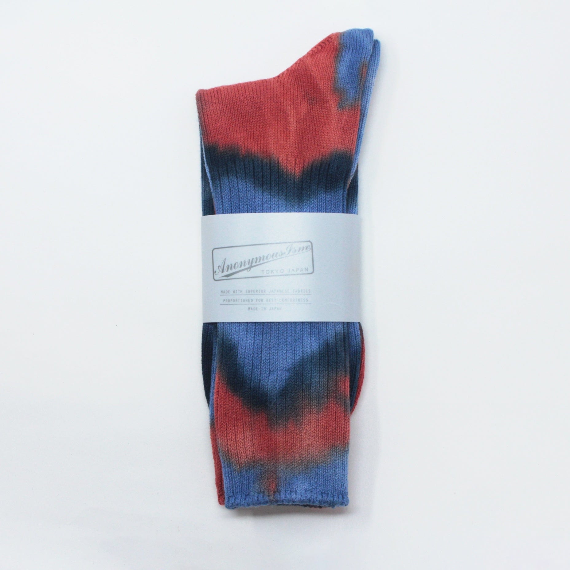 Anonymous-Ism Tie Dye Crew Socks Navy L Socks  - ZIGZAG Footwear