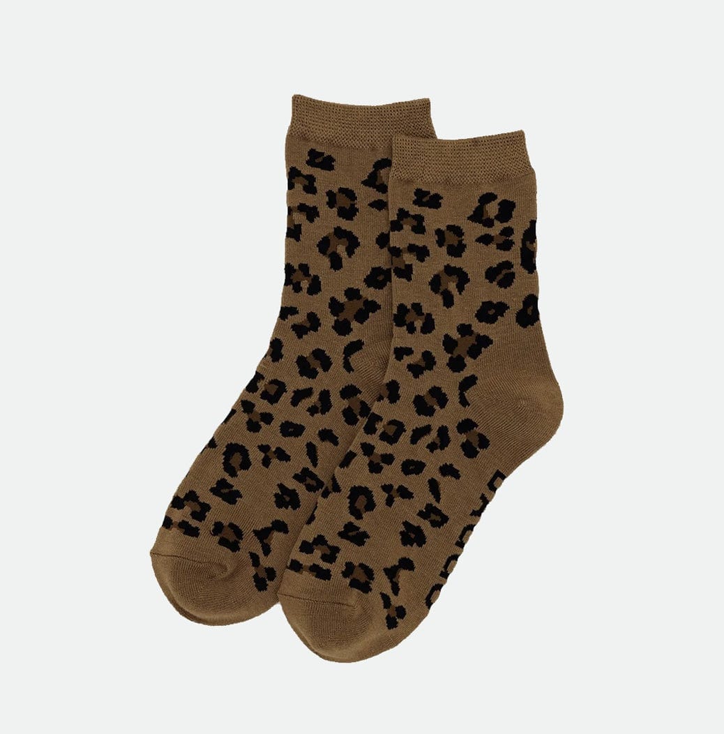 Baggu Crew Sock Dark Leopard Socks  - ZIGZAG Footwear