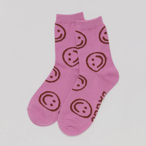 Baggu Crew Socks Extra Pink Happy Socks  - ZIGZAG Footwear