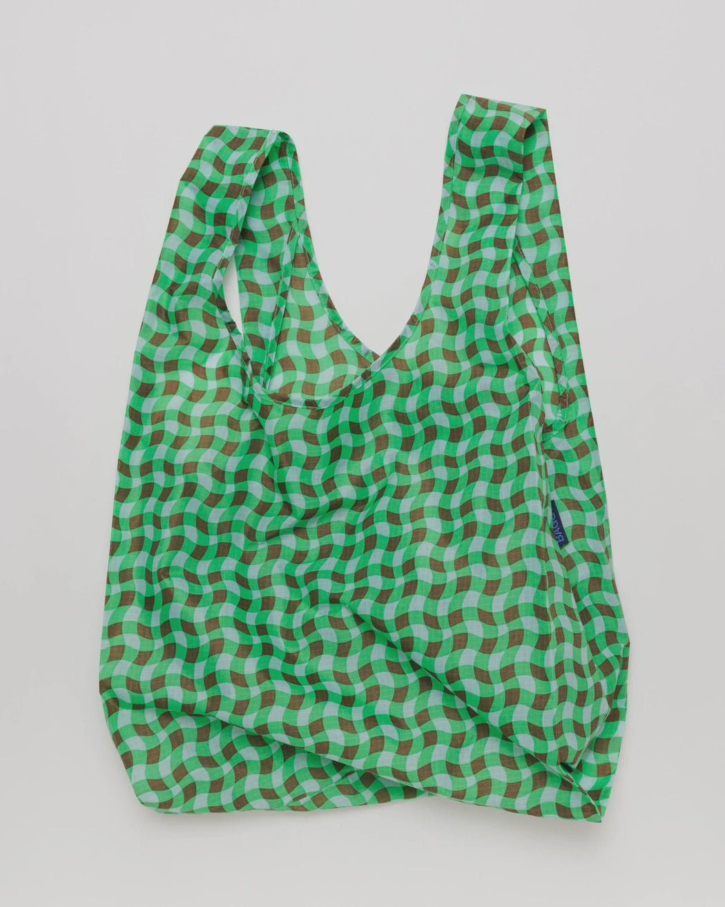 Baggu-Standard-Bag-Wavy-Gingham-Green BAGS  - ZIGZAG Footwear