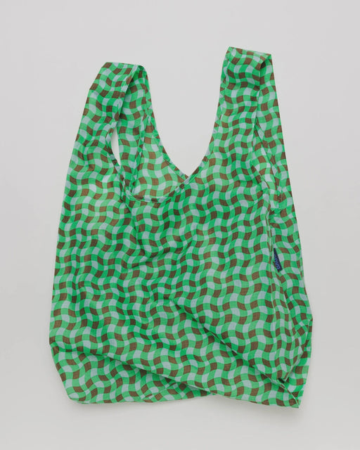 Baggu-Standard-Bag-Wavy-Gingham-Green BAGS  - ZIGZAG Footwear
