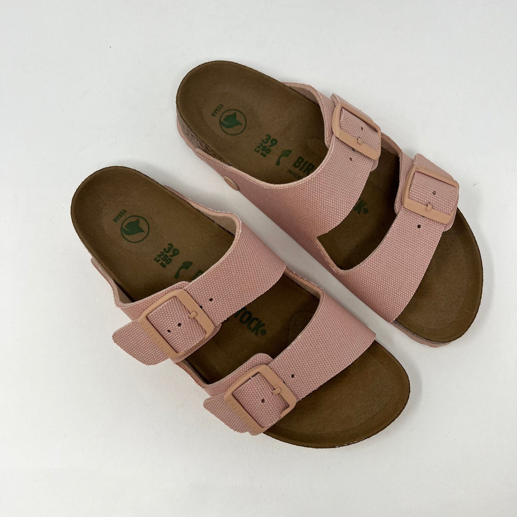 Birkenstock Arizona Vegan Textile Canvas Narrow Footbed Soft Pink SANDALS  - ZIGZAG Footwear