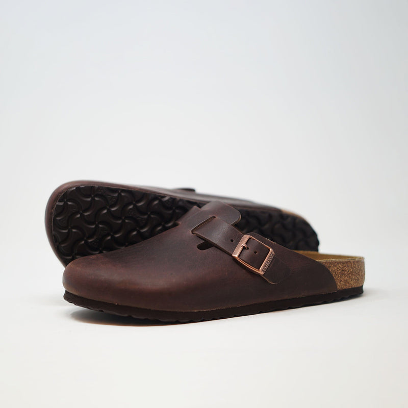 Birkenstock Boston Regular Footbed Oiled Leather Clogs - Habana SHOES  - ZIGZAG Footwear