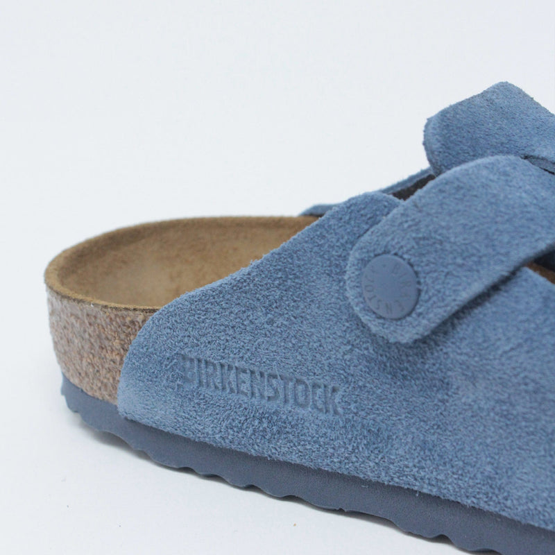 Birkenstock Boston Regular Footbed Suede Clogs Elemental Blue SHOES  - ZIGZAG Footwear