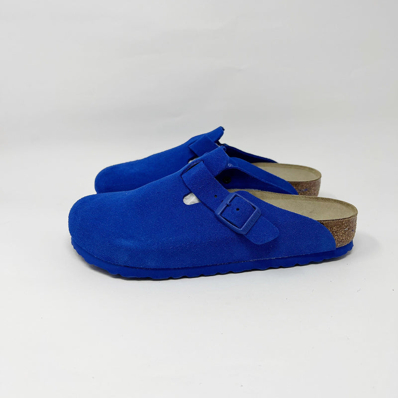 Birkenstock Boston Regular Footbed Suede Clogs Ultra Blue SHOES  - ZIGZAG Footwear
