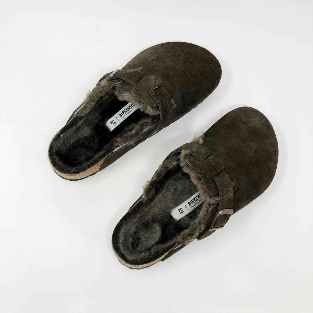 Birkenstock Boston Shearling Regular Footbed Mocca SHOES  - ZIGZAG Footwear