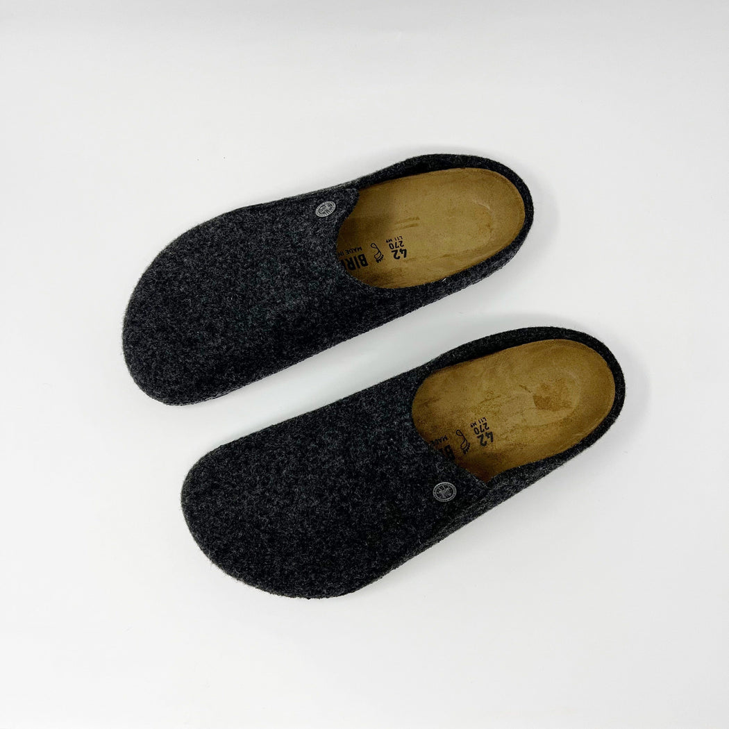 Birkenstock Zermatt Wool Felt Clogs - Anthracite SLIPPERS  - ZIGZAG Footwear