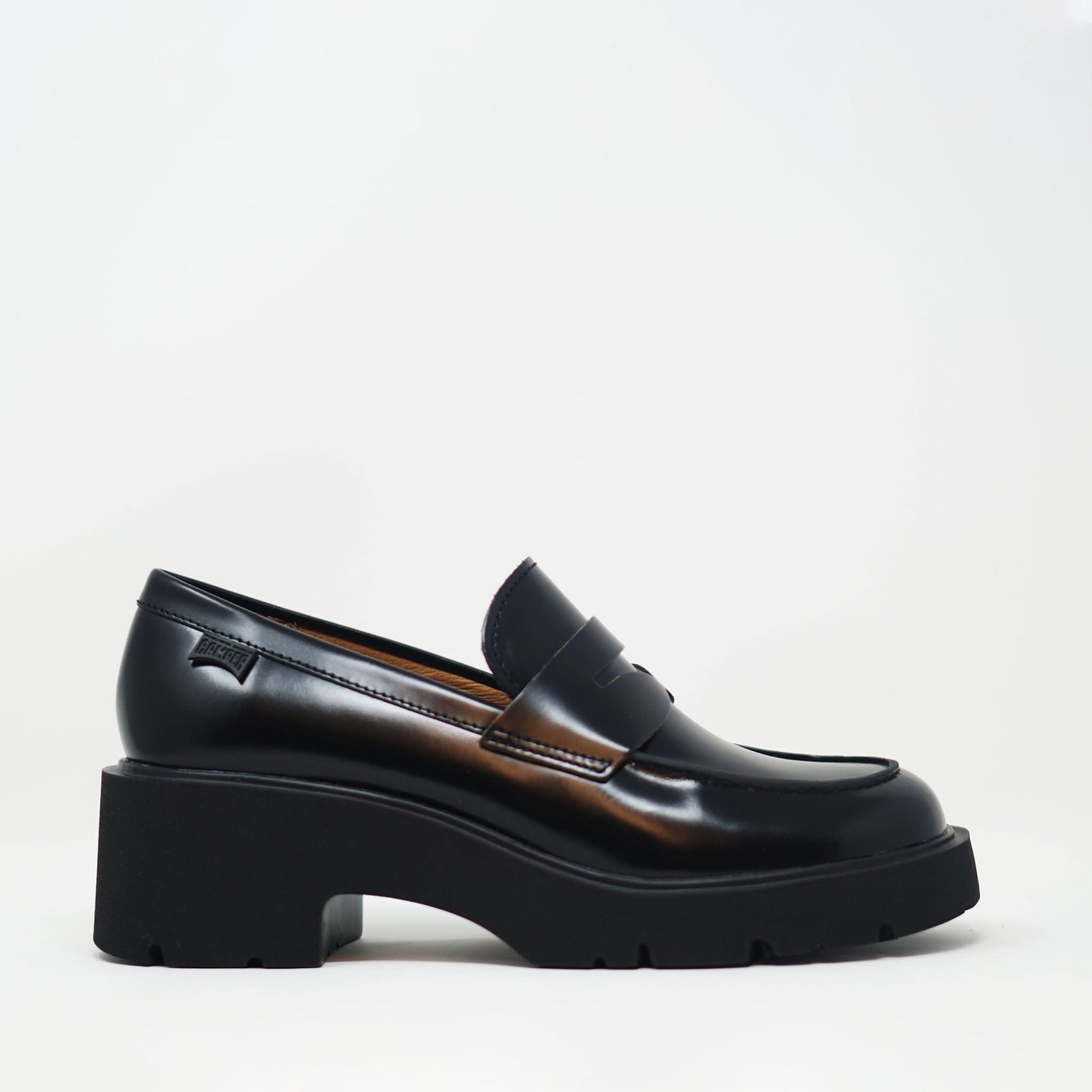Camper Milah Black Leather Loafer TRAINERS  - ZIGZAG Footwear