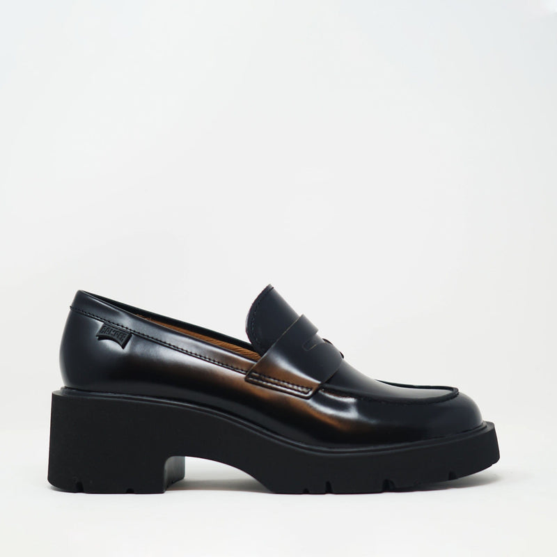 Camper Milah Black Leather Loafer TRAINERS  - ZIGZAG Footwear