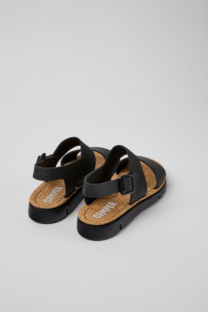 Camper Oruga Leather Strap Sandal Black SANDALS  - ZIGZAG Footwear