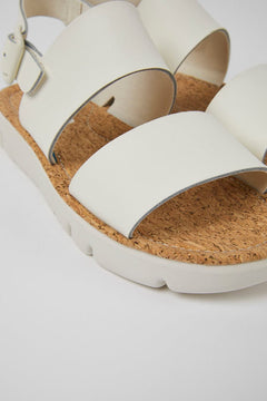 Camper Oruga Leather Strap Sandal White SANDALS  - ZIGZAG Footwear
