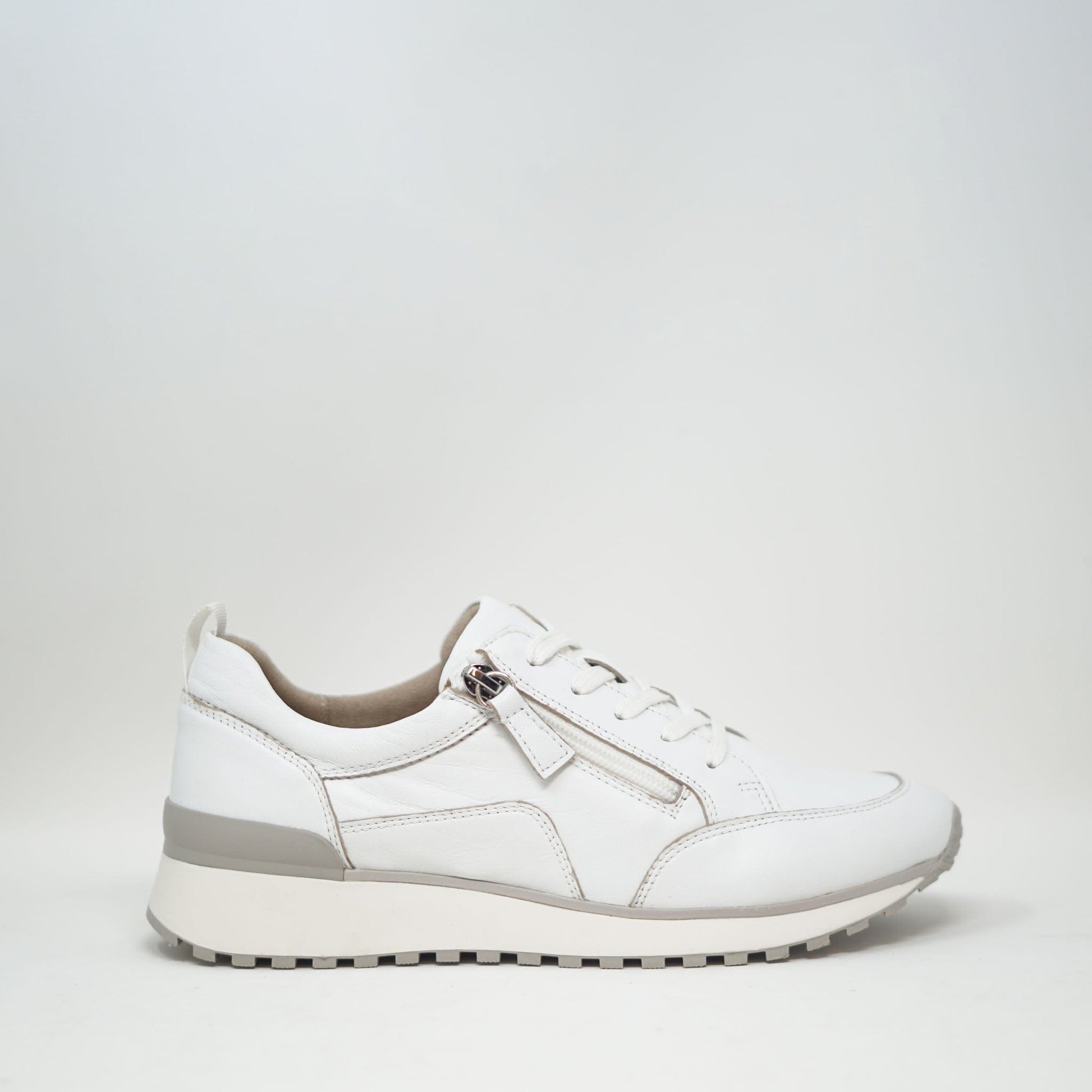 Caprice Betty Sneakers White Leather TRAINERS  - ZIGZAG Footwear