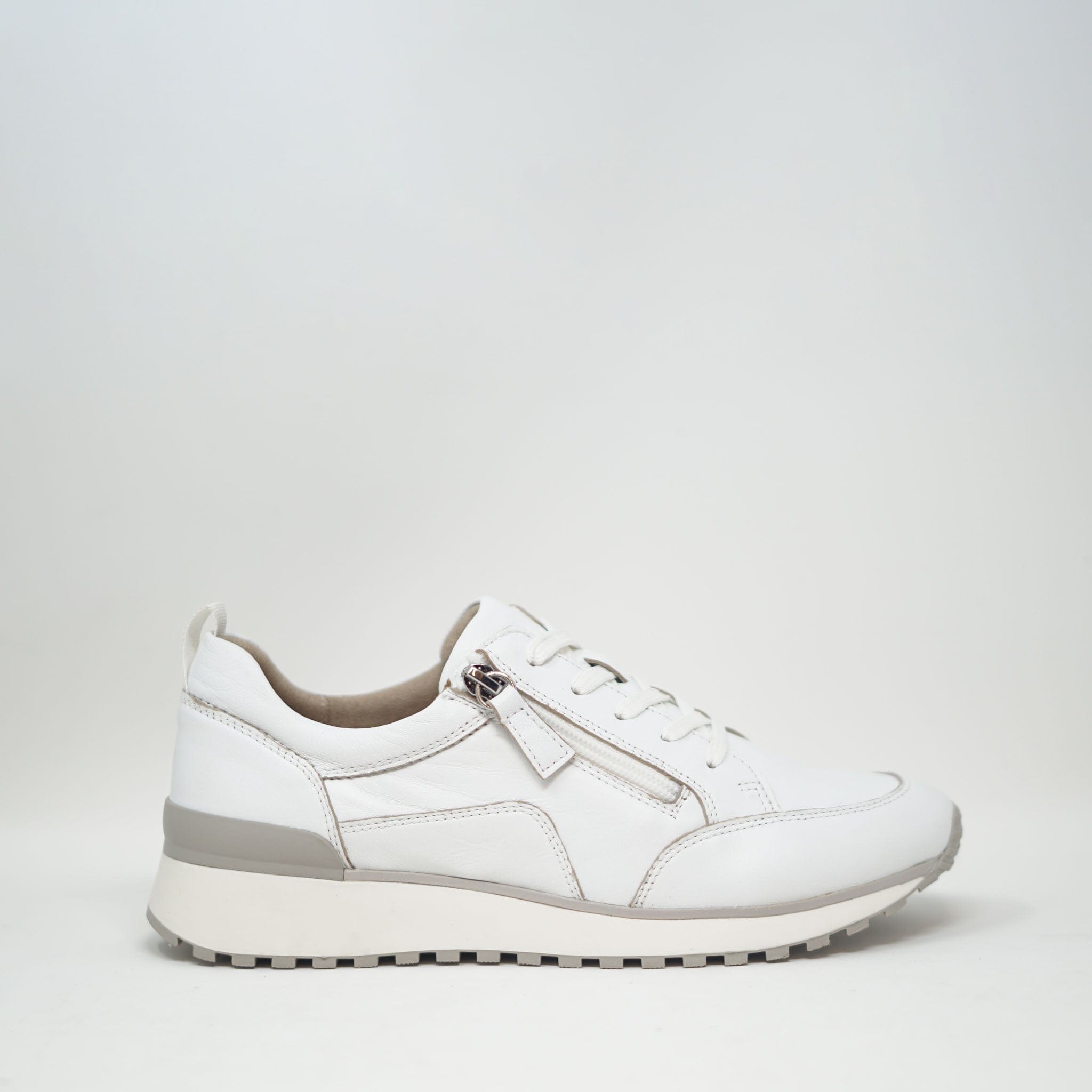 Caprice Betty Sneakers White Leather TRAINERS  - ZIGZAG Footwear