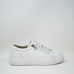 Caprice Bobbie Sneakers White Leather TRAINERS  - ZIGZAG Footwear