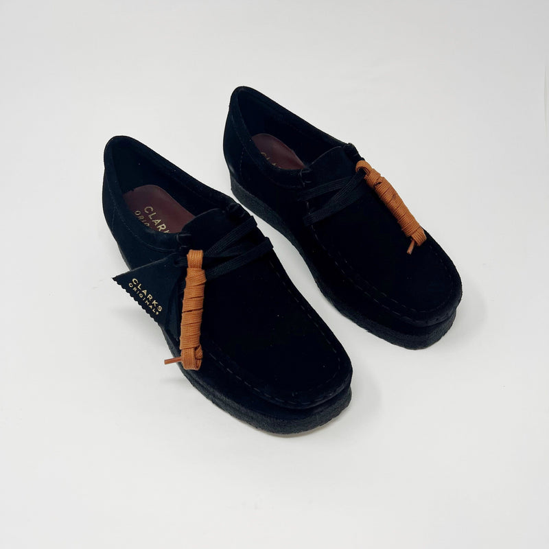 Clarks Originals Womens Wallabee Black Suede SHOES  - ZIGZAG Footwear