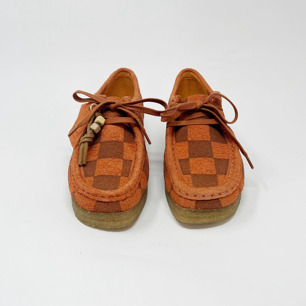 Clarks Originals Womens Wallabee Orange Check SHOES  - ZIGZAG Footwear