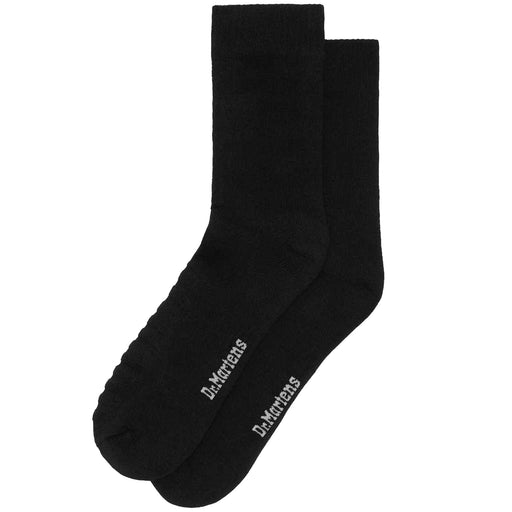 Dr Martens Cotton Blend Double Doc Socks Black / Black Socks  - ZIGZAG Footwear