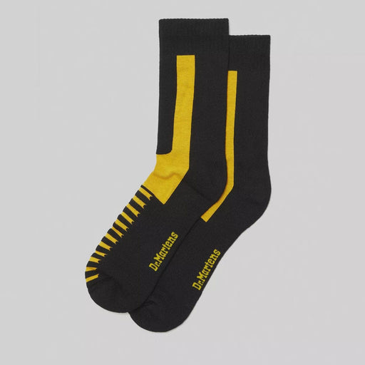 Dr Martens Cotton Blend Double Doc Socks Black / Yellow Socks  - ZIGZAG Footwear