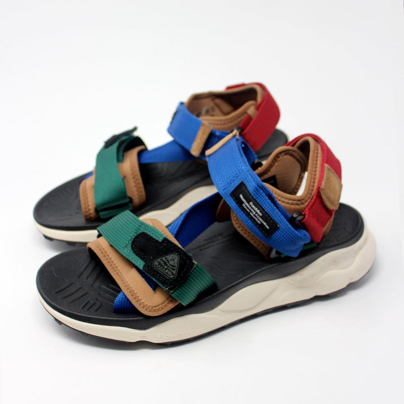 Flower-Mountain-Nazca-2-Sandal-M-Suede-/-Nylon-Tapes-Green-Navy-MM SANDALS  - ZIGZAG Footwear