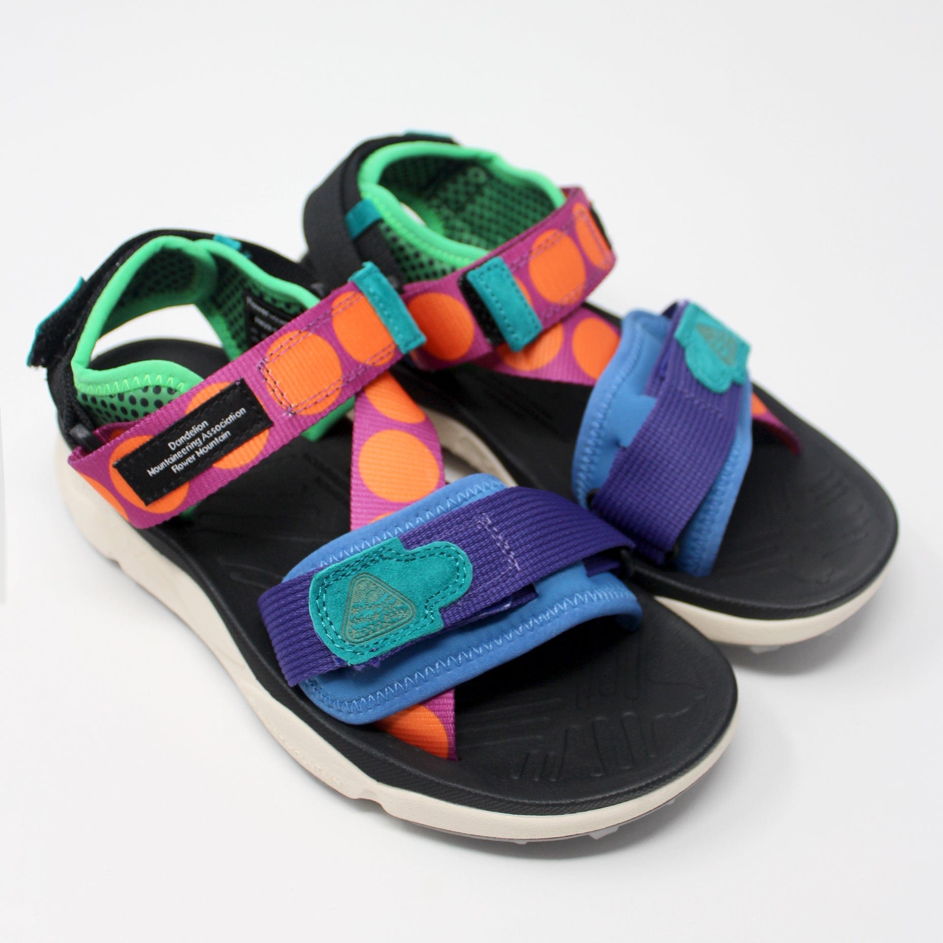 Flower-Mountain-Nazca-2-Sandal-W-Suede-/-Nylon-Tapes-Print-Viola-Multi-NN SANDALS  - ZIGZAG Footwear