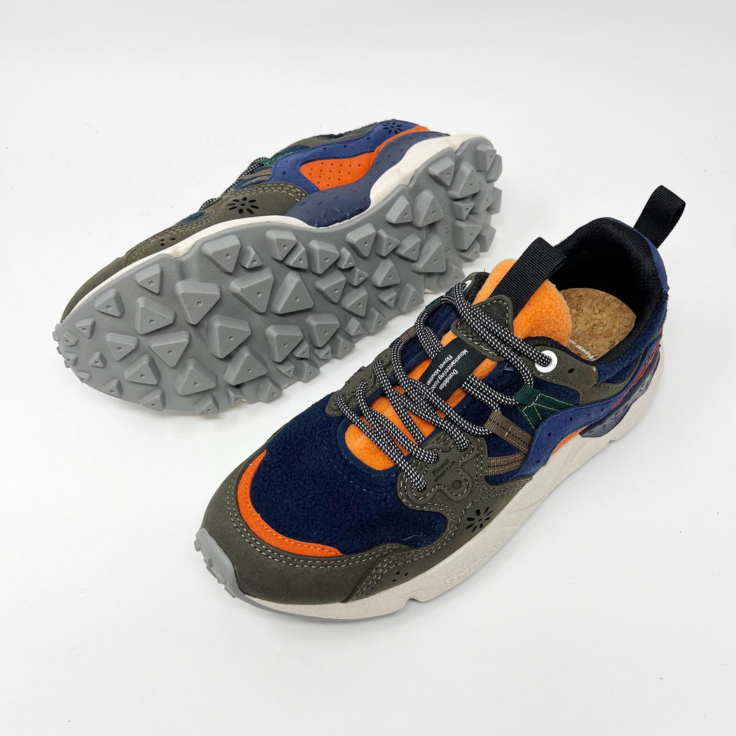 Flower Mountain U Yamano 3 Suede Eco Fleece Khaki / Navy U TRAINERS  - ZIGZAG Footwear