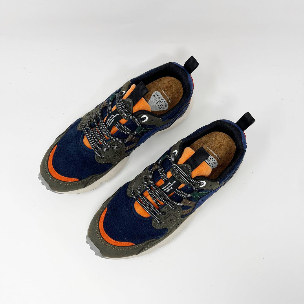 Flower Mountain U Yamano 3 Suede Eco Fleece Khaki / Navy U TRAINERS  - ZIGZAG Footwear