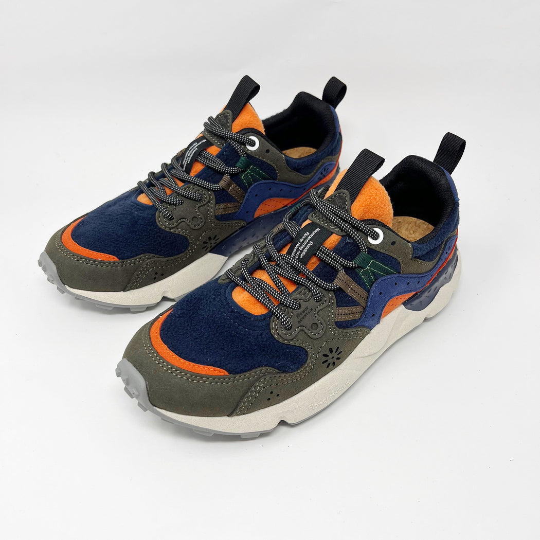 Flower Mountain U Yamano 3 Suede Eco Fleece Khaki / Navy U TRAINERS  - ZIGZAG Footwear