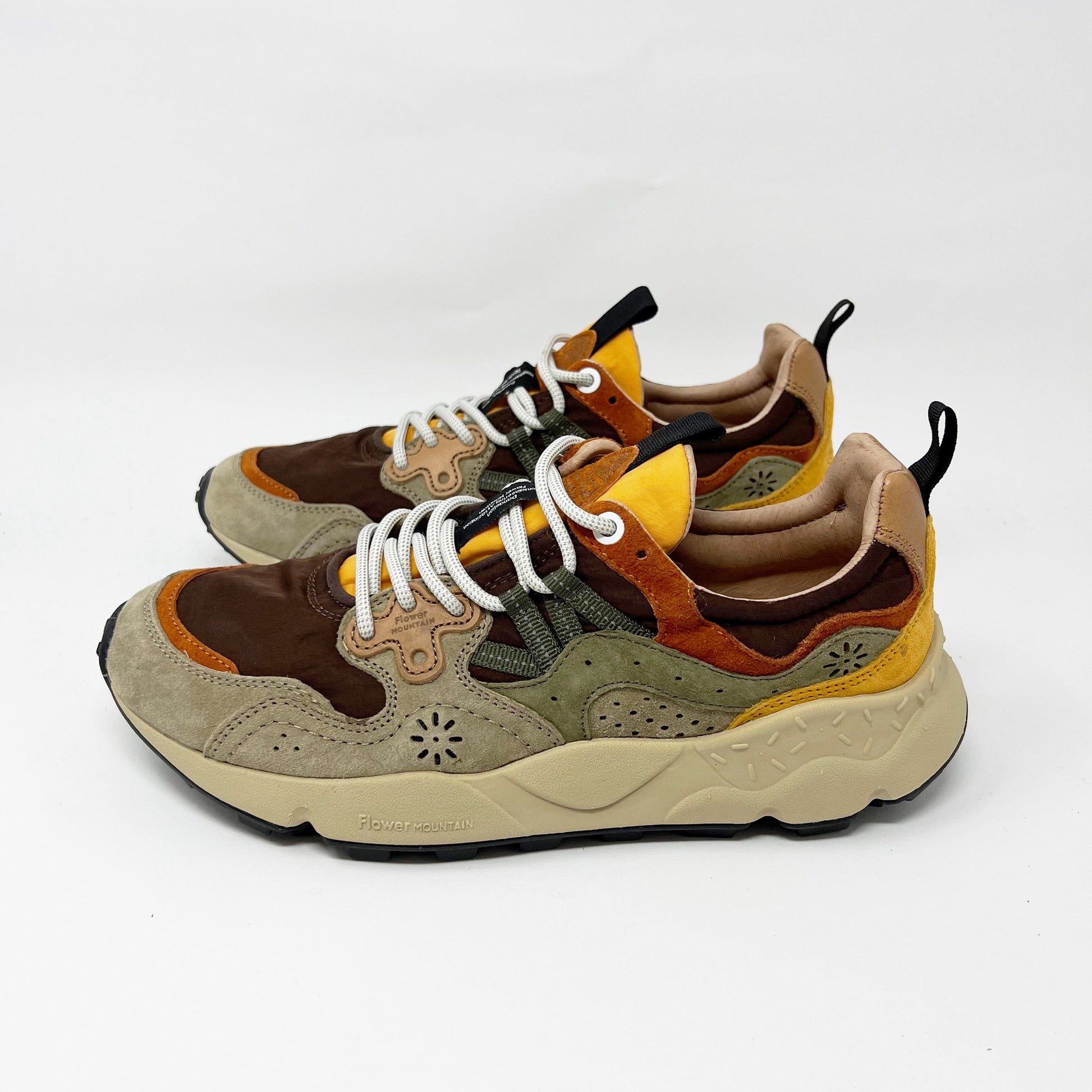 Flower Mountain U Yamano 3 Suede / Nylon Taupe Brown V TRAINERS  - ZIGZAG Footwear