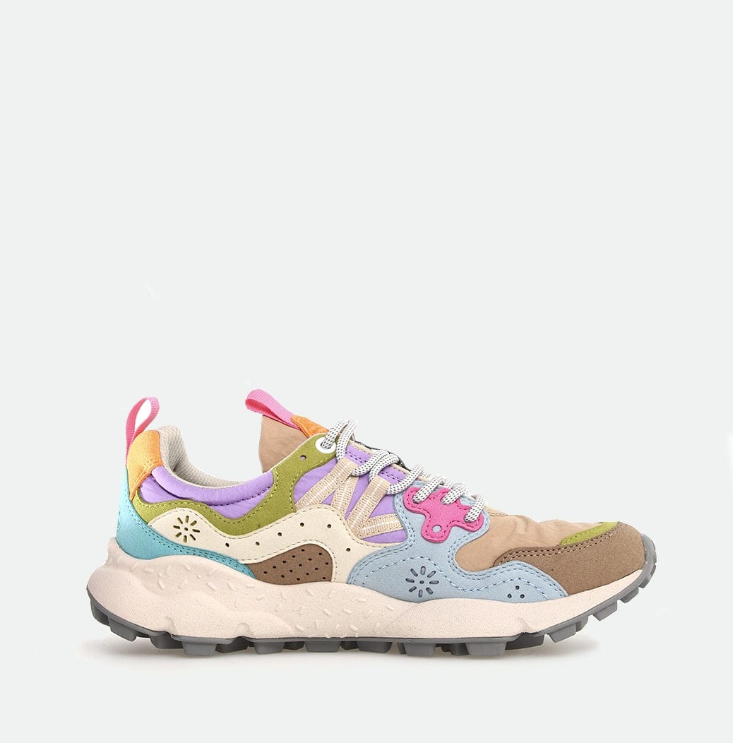 Flower Mountain Yamano 3 Kaiso Eco Suede Nylon Sand Celeste H1 TRAINERS  - ZIGZAG Footwear