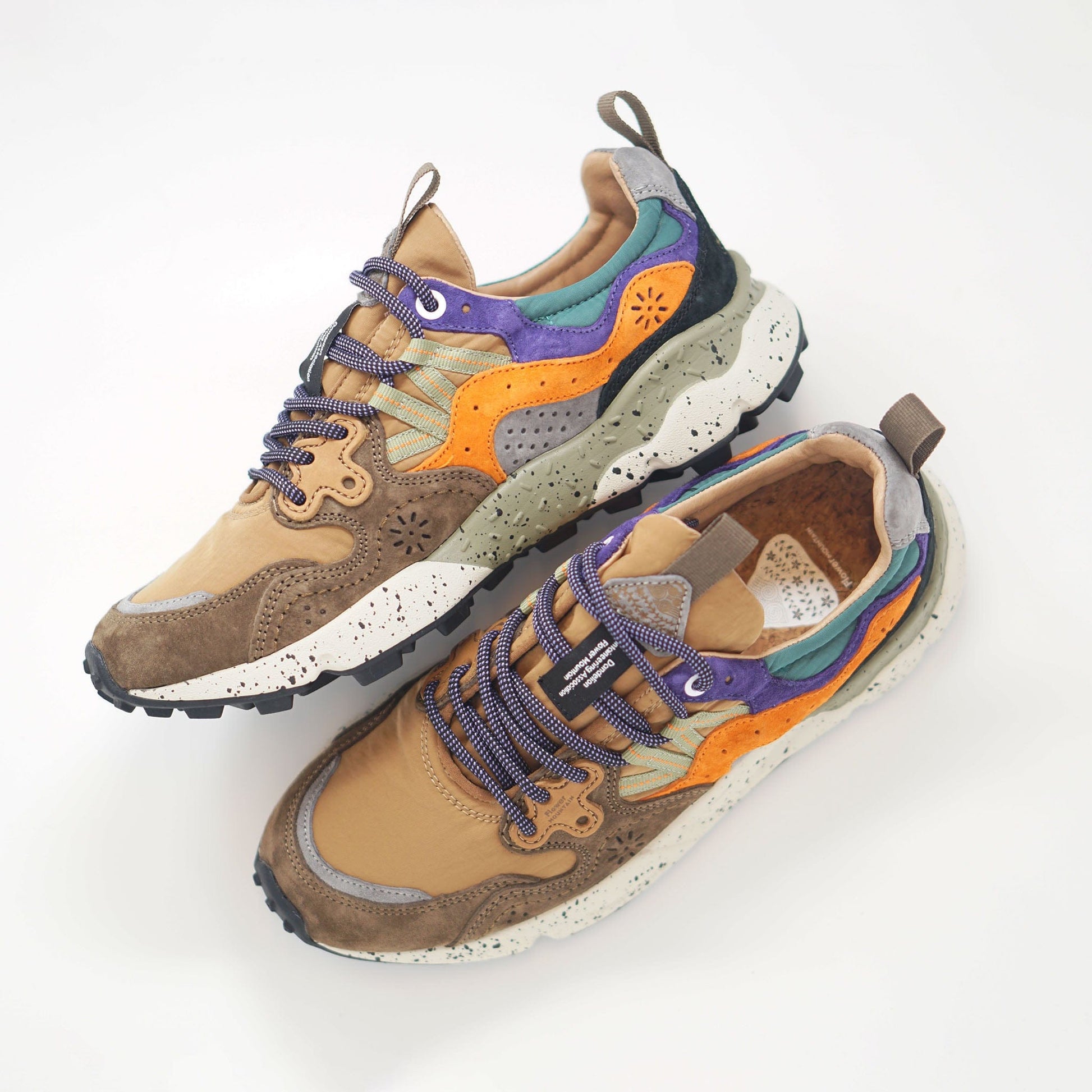 Flower Mountain Yamano 3 Suede U Nylon Taupe Beige Zucca VV TRAINERS  - ZIGZAG Footwear