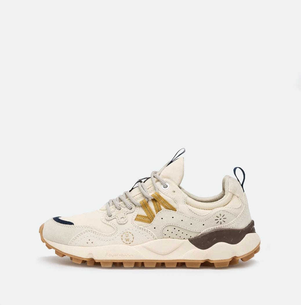 Flower Mountain Yamano 3 Uni Universal Works Suede Nylon Ecru Light Brown S1 TRAINERS  - ZIGZAG Footwear