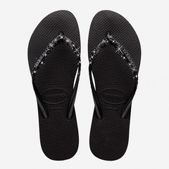 Havaianas Slim Glitter II Black Dark Grey SANDALS  - ZIGZAG Footwear