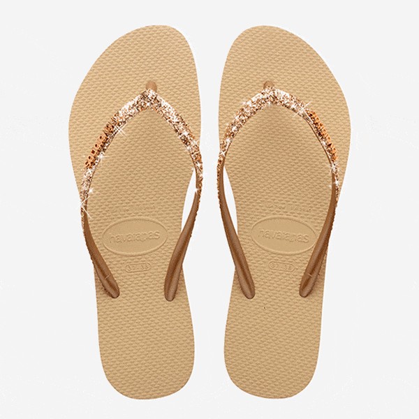 Havaianas Slim Glitter II Sand Grey SANDALS  - ZIGZAG Footwear