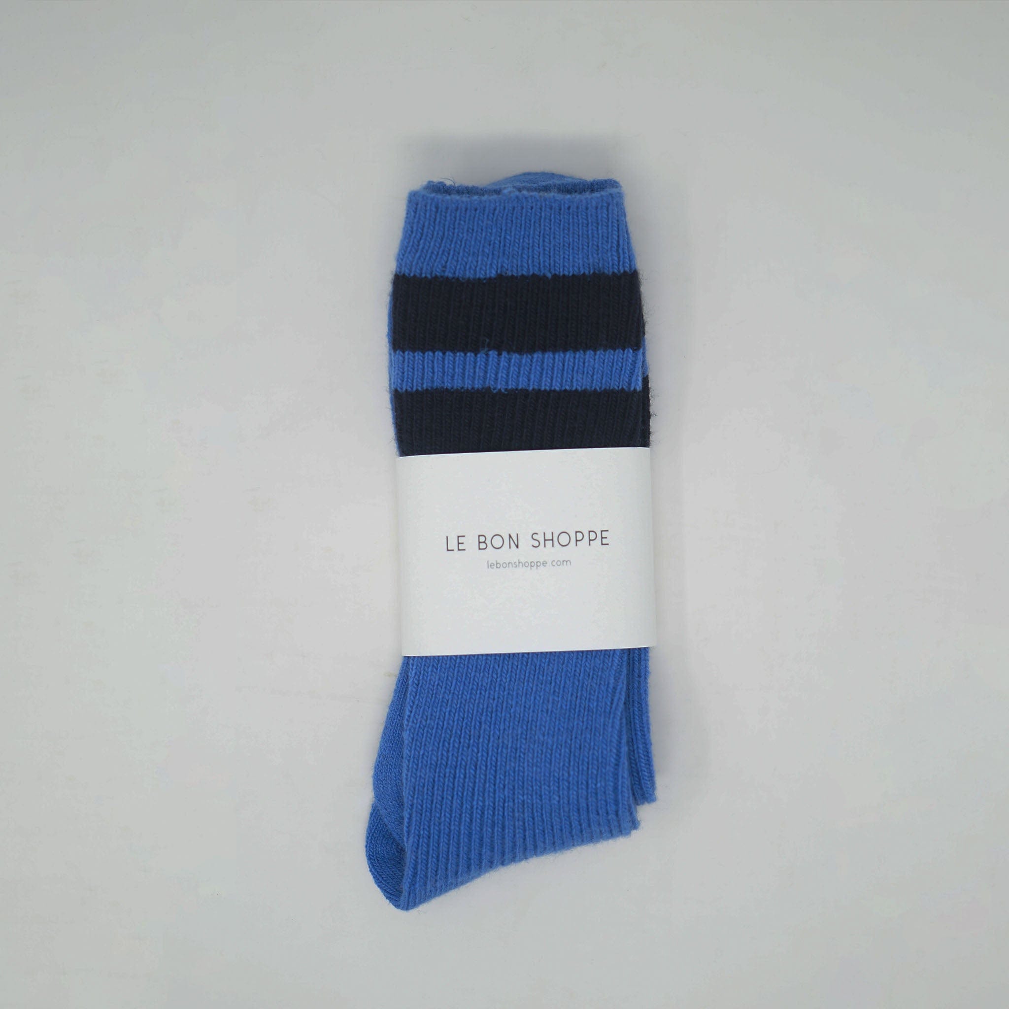 Le Bon Shoppe Grandpa Varsity Socks Blue / Navy Stripe Socks  - ZIGZAG Footwear