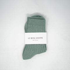 Le Bon Shoppe Her Lurex Socks Jade Glitter Socks  - ZIGZAG Footwear