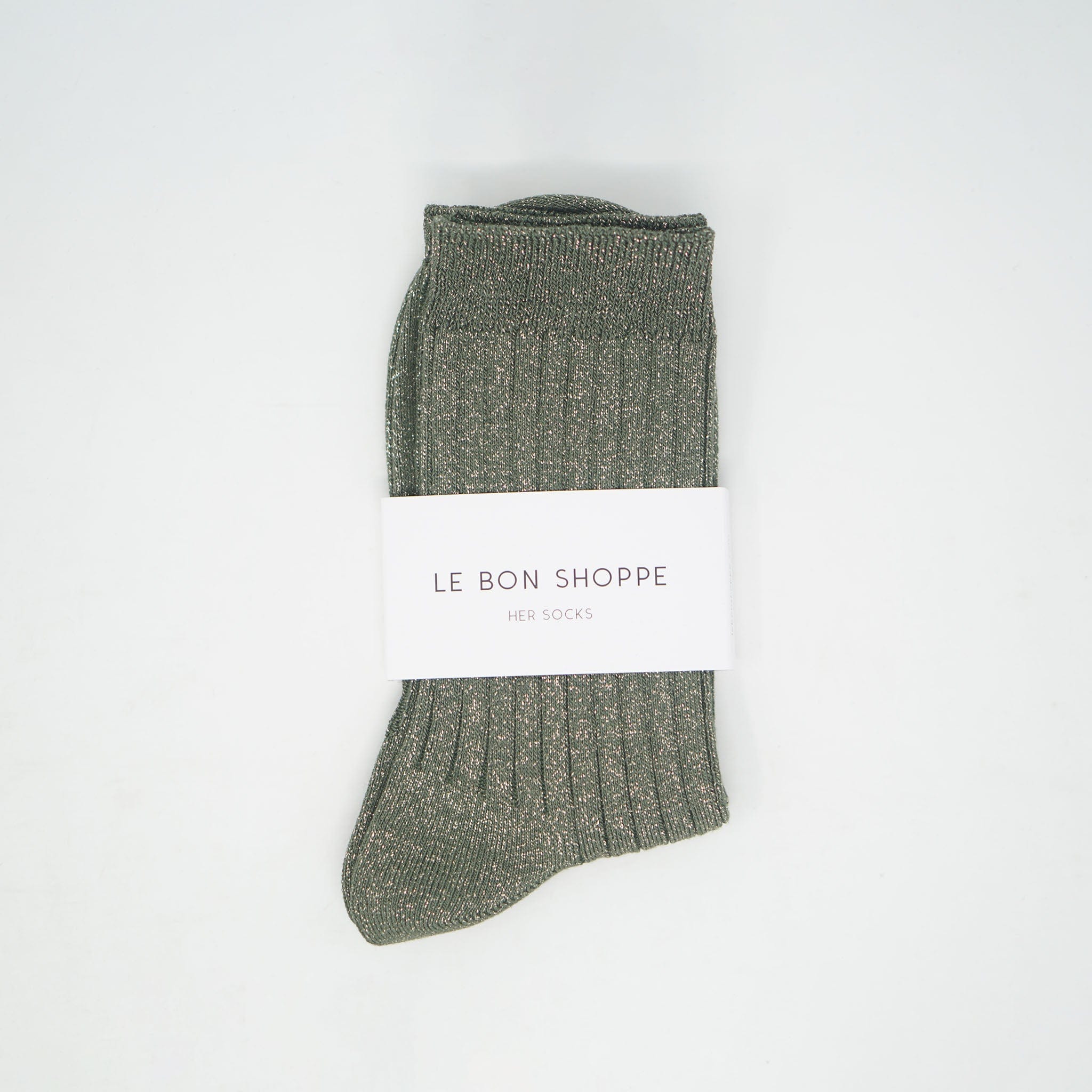 Le Bon Shoppe Her Lurex Socks Pine Glitter Socks  - ZIGZAG Footwear