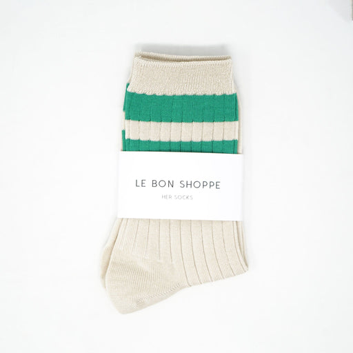Le Bon Shoppe Her Socks Varsity Green Socks  - ZIGZAG Footwear
